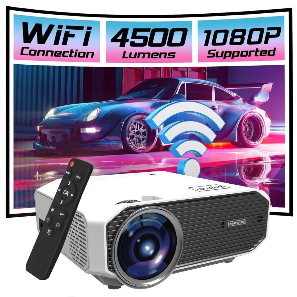 Kannettava Bluetooth Full HD -projektori puhelimeen Zenwire e450s hinta ja tiedot | Projektorit | hobbyhall.fi
