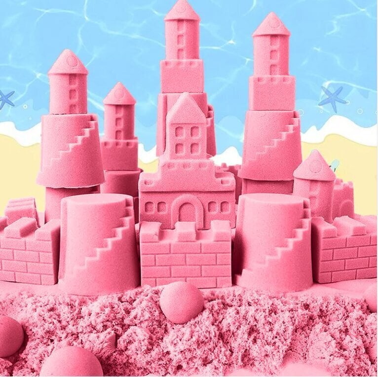 Hiekkalaatikko vaaleanpunaisella kineettisellä hiekalla hinta ja tiedot | Kehittävät lelut | hobbyhall.fi