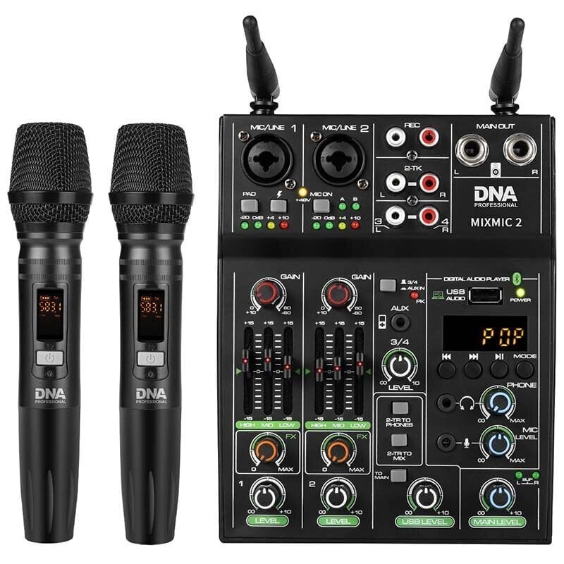 DNA Mixmic 2 audiomikseri USB Bluetooth + langattomat mikrofonit setti hinta ja tiedot | DJ-laitteet | hobbyhall.fi