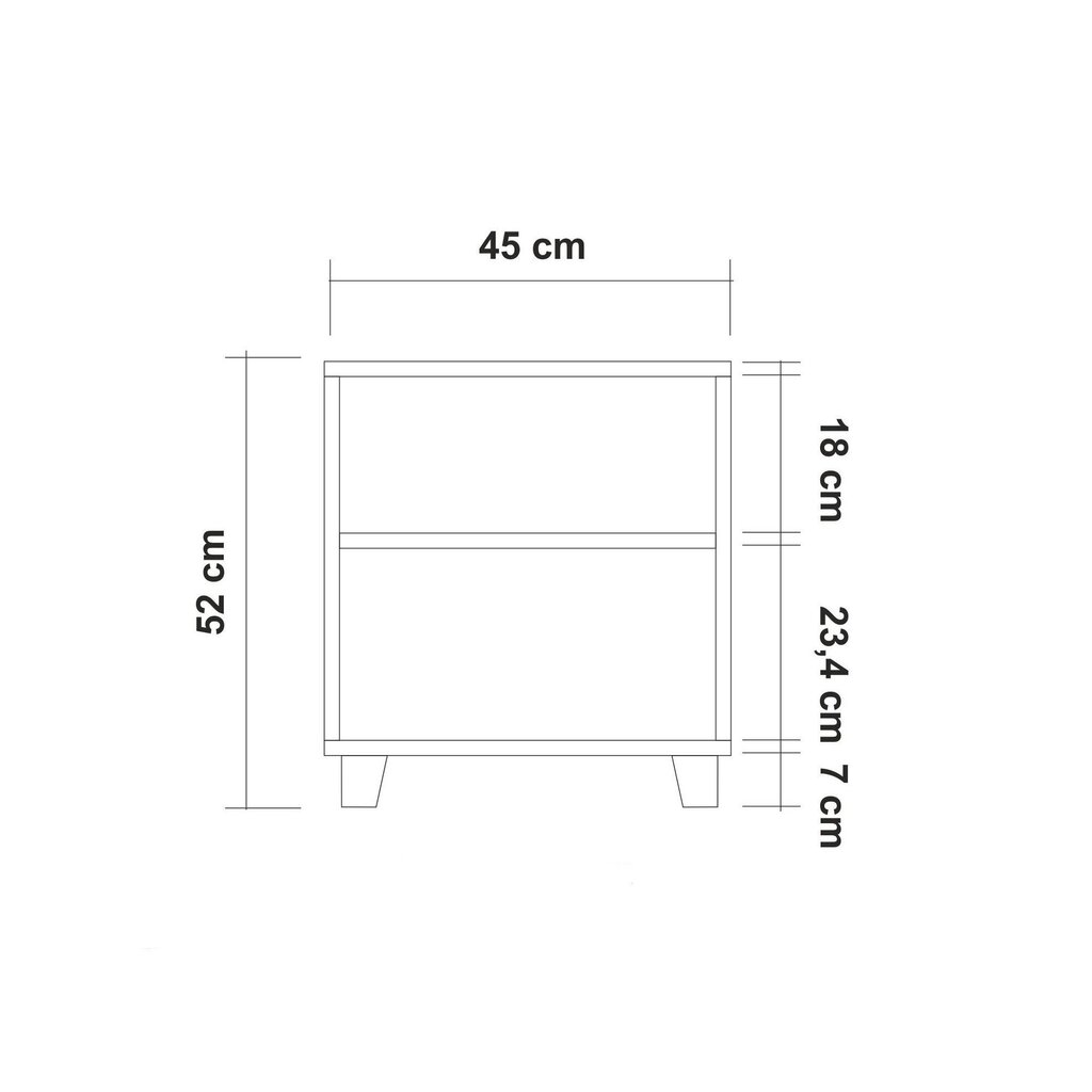 Yöpöytä Asir, 45x52x40cm, vaaleanruskea hinta ja tiedot | Yöpöydät | hobbyhall.fi