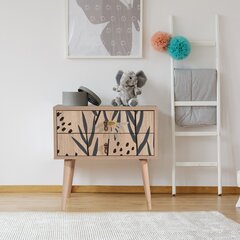 Yöpöytä Asir, 60x61x40cm, beige/musta hinta ja tiedot | Yöpöydät | hobbyhall.fi