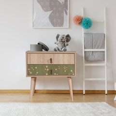Yöpöytä Asir, 60x61x40cm, beige/vihreä hinta ja tiedot | Yöpöydät | hobbyhall.fi