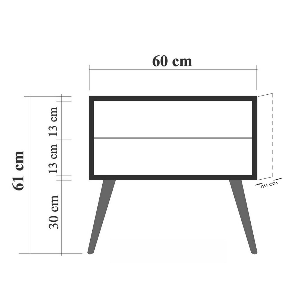 Yöpöytä Asir, 60x61x40cm, beige/harmaa hinta ja tiedot | Yöpöydät | hobbyhall.fi