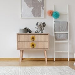 Yöpöytä Asir, 60x61x40cm, beige/keltainen hinta ja tiedot | Yöpöydät | hobbyhall.fi