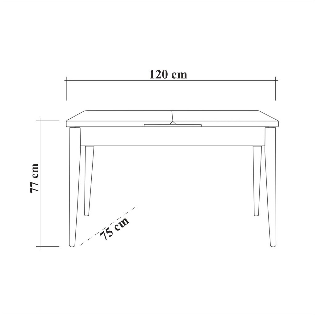 Ruokapöytä Asir, 120x77x75cm, beige/musta hinta ja tiedot | Ruokapöydät | hobbyhall.fi