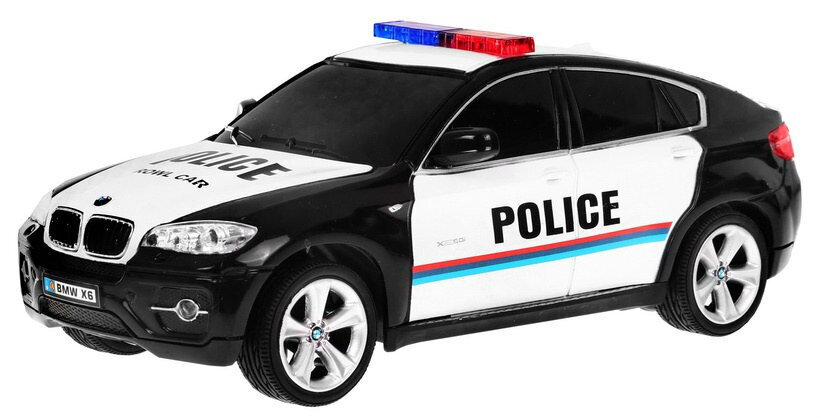 Kauko-ohjattava poliisiauto BMW X6, musta hinta ja tiedot | Poikien lelut | hobbyhall.fi