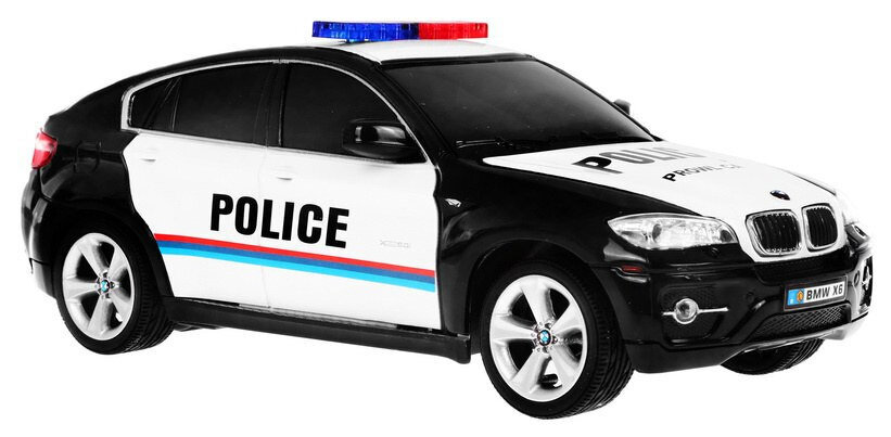 Kauko-ohjattava poliisiauto BMW X6, musta hinta ja tiedot | Poikien lelut | hobbyhall.fi