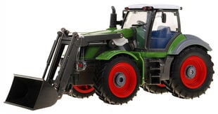 Kauko-ohjattava traktori perävaunulla 1:28, vihreä ja punainen. hinta ja tiedot | Poikien lelut | hobbyhall.fi