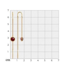 Kultakorvakorut, granaatti, 1.38 g, 585° hinta ja tiedot | Korvakorut | hobbyhall.fi