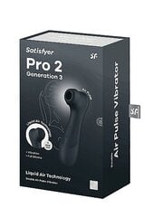 Klitoriskiihotin Satisfyer Pro 2 Generation 3 Liquid Air, musta hinta ja tiedot | Vibraattorit | hobbyhall.fi