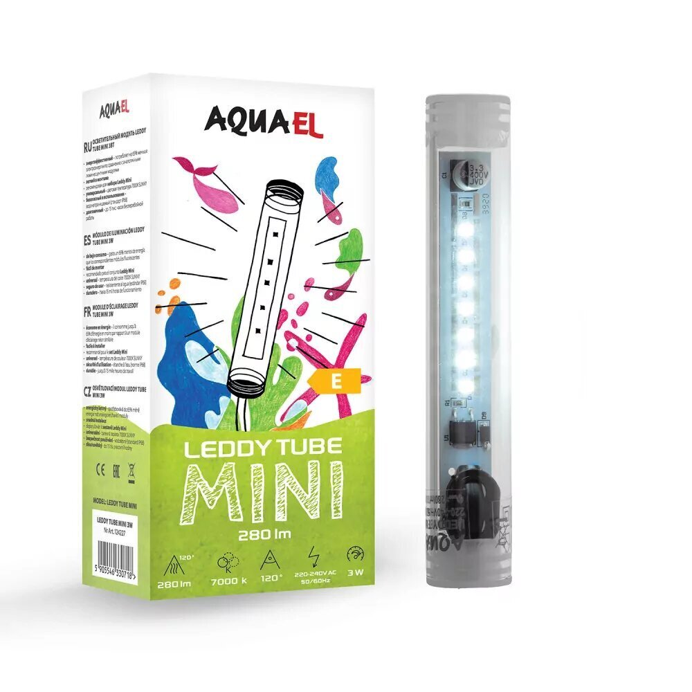 Akvaariovalaisin Aquael Leddy Tube Sunny LED, 3 W hinta ja tiedot | Akvaariotarvikkeet | hobbyhall.fi