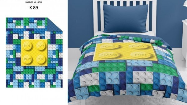 Detexpol Lego -päiväpeitto, 170x210 cm hinta ja tiedot | Päiväpeitot ja huovat | hobbyhall.fi