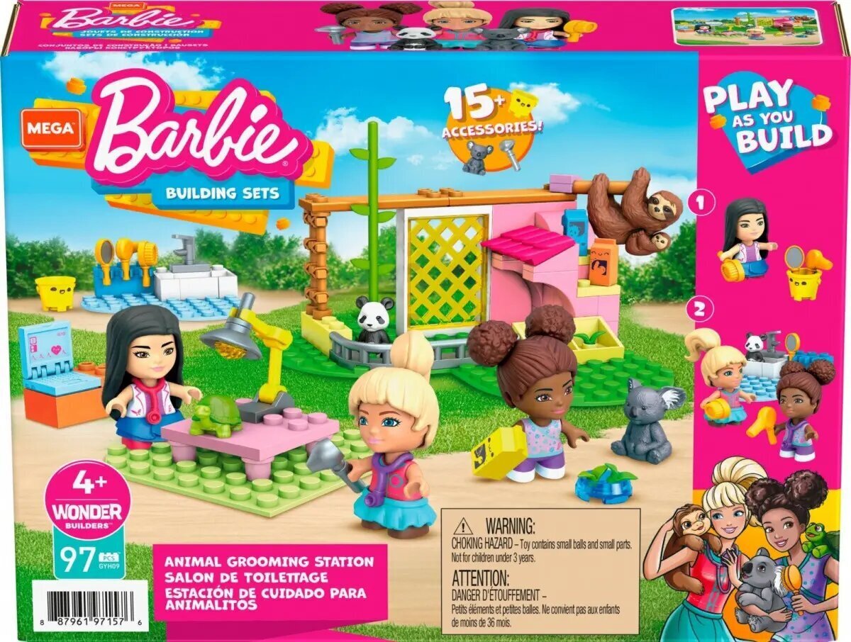 Mega Construx Barbie Salon lemmikkieläinten lohkot hinta ja tiedot | LEGOT ja rakennuslelut | hobbyhall.fi