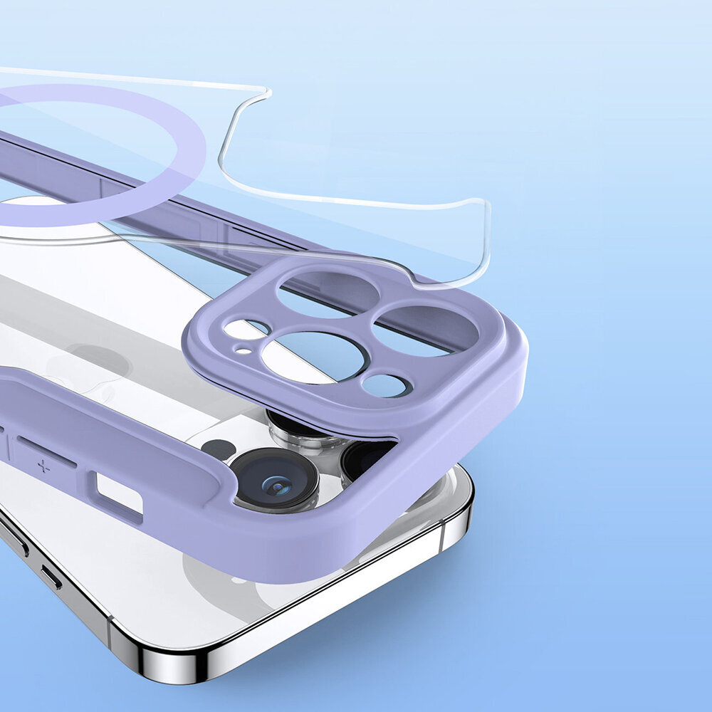 iPhone 13 / 14 (6,1″) Dux Ducis Skin X Pro MagSafe lompakkokotelo, Violetti hinta ja tiedot | Puhelimen kuoret ja kotelot | hobbyhall.fi