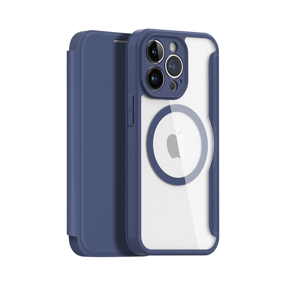 iPhone 13 / 14 (6,1″) Dux Ducis Skin X Pro MagSafe lompakkokotelo, Sininen hinta ja tiedot | Puhelimen kuoret ja kotelot | hobbyhall.fi