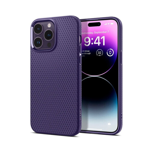 iPhone 14 Pro Max (6,7″) SPIGEN Liquid Air Suojakuori, Tumma violetti