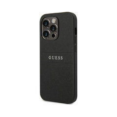 iPhone 14 Pro (6,1″) Alkuperäinen GUESS Saffiano Metal Logo -kotelo, Musta hinta ja tiedot | Puhelimen kuoret ja kotelot | hobbyhall.fi