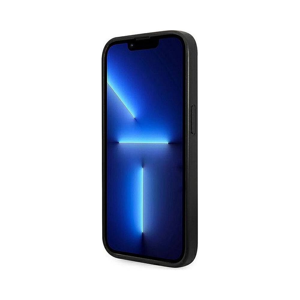 iPhone 14 Pro Max (6,7″) Alkuperäinen GUESS Saffiano Metal Logo -kotelo, Musta hinta ja tiedot | Puhelimen kuoret ja kotelot | hobbyhall.fi