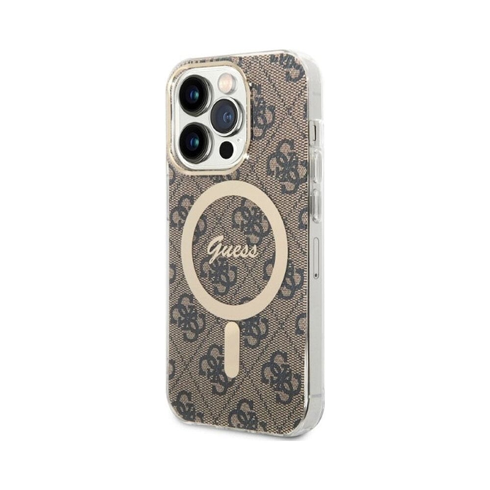 iPhone 14 Pro (6,1″) Alkuperäinen GUESS 4G Gold Logo -kotelo + MagSafe langaton laturi — Ruskea hinta ja tiedot | Puhelimen kuoret ja kotelot | hobbyhall.fi