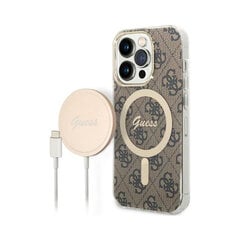 iPhone 14 Pro (6,1″) Alkuperäinen GUESS 4G Gold Logo -kotelo + MagSafe langaton laturi — Ruskea hinta ja tiedot | Puhelimen kuoret ja kotelot | hobbyhall.fi