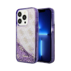 iPhone 14 Pro (6,1″) Alkuperäinen GUESS Liquid Glitter 4G -kotelo, Läpinäkyvä/Violetti hinta ja tiedot | Puhelimen kuoret ja kotelot | hobbyhall.fi