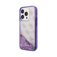 iPhone 14 Pro (6,1″) Alkuperäinen GUESS Liquid Glitter 4G -kotelo, Läpinäkyvä/Violetti hinta ja tiedot | Puhelimen kuoret ja kotelot | hobbyhall.fi