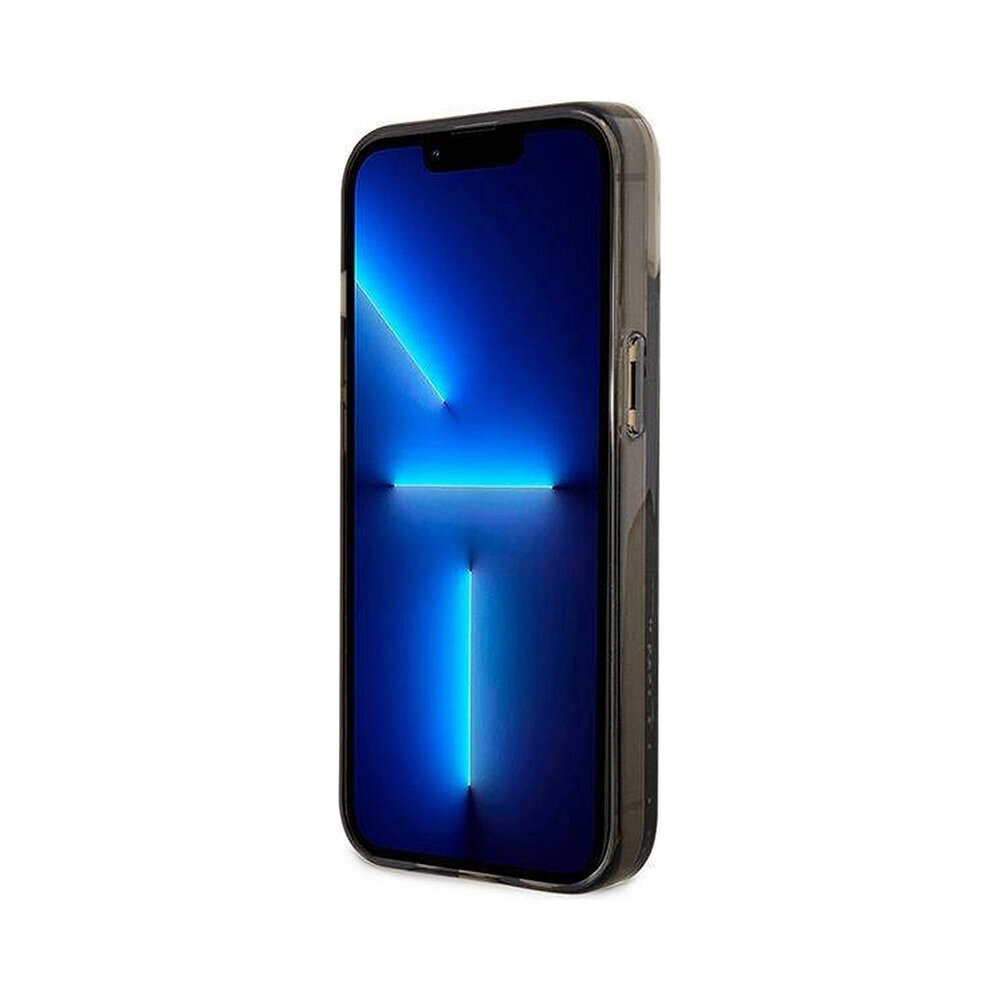 iPhone 14 (6,1″) Alkuperäinen GUESS Liquid Glitter 4G -kotelo, Läpinäkyvä/Musta hinta ja tiedot | Puhelimen kuoret ja kotelot | hobbyhall.fi