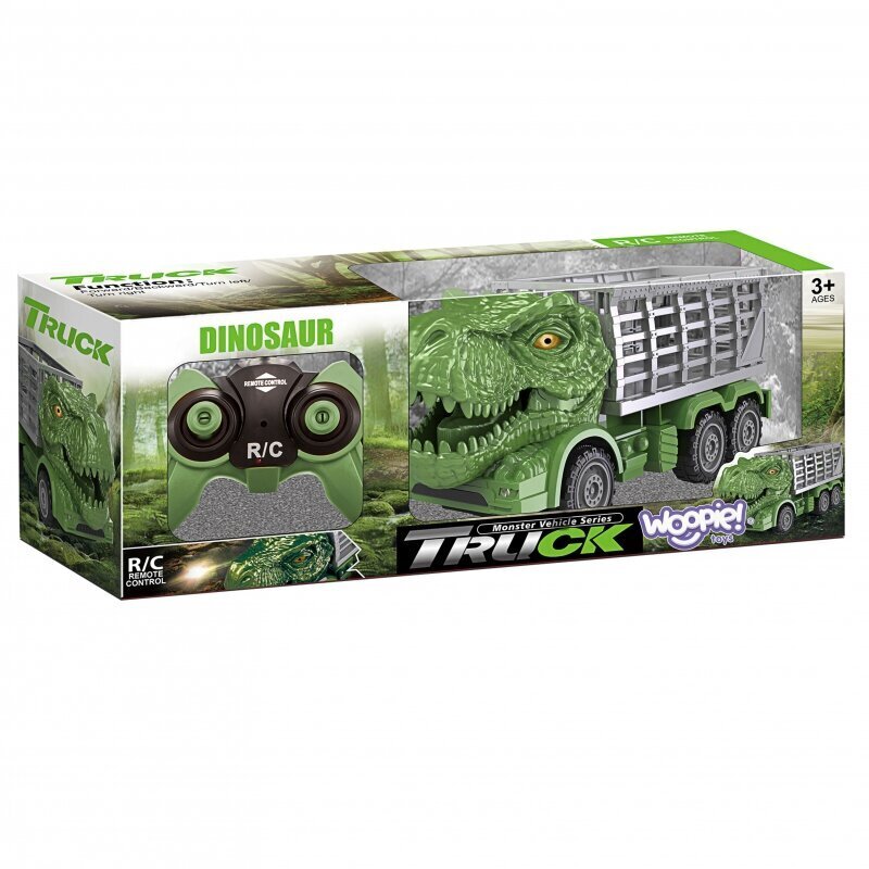 Kauko-ohjattava vihreä dinosaurusauto, Woopie hinta ja tiedot | Poikien lelut | hobbyhall.fi