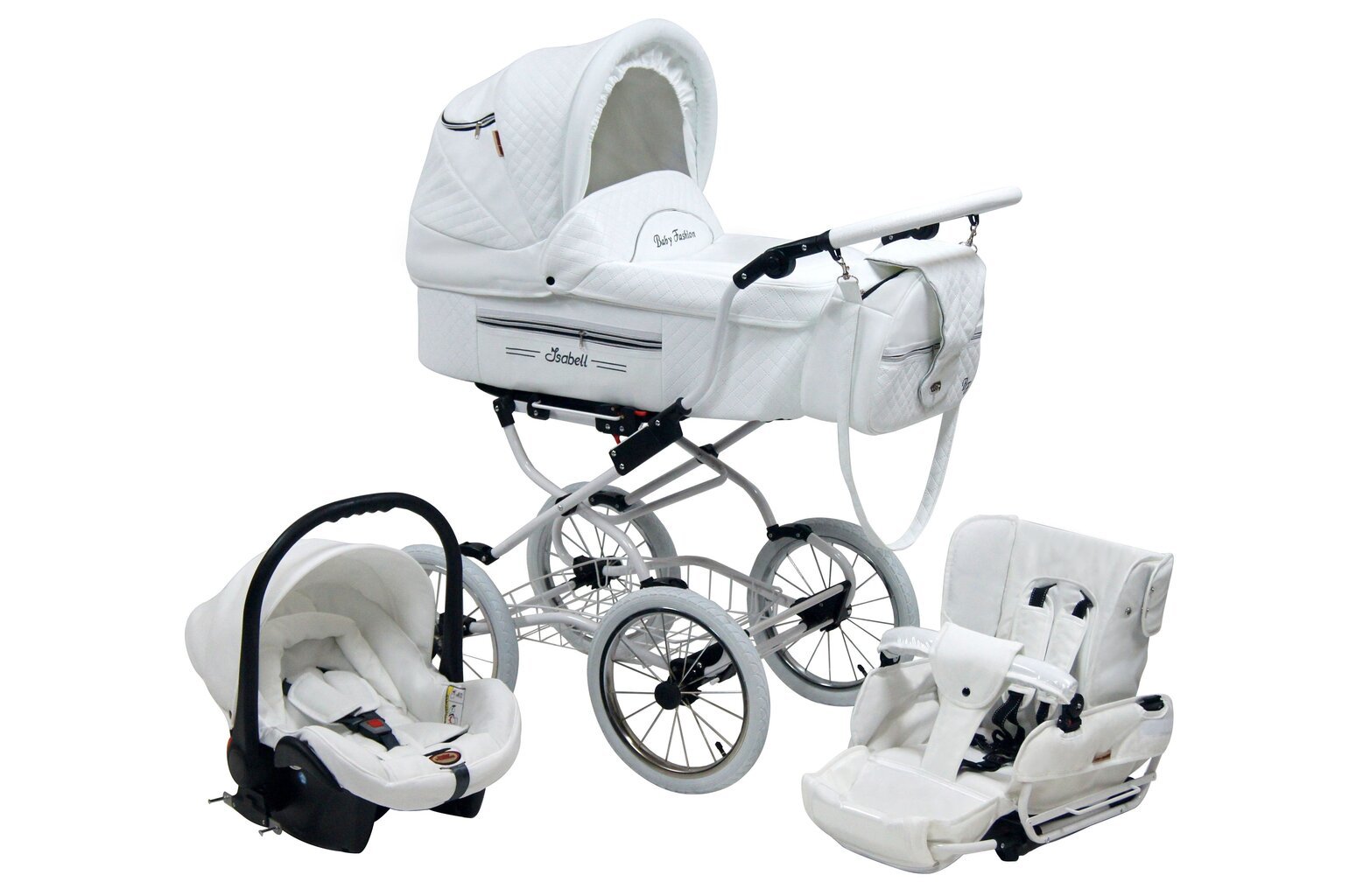 Lastenvaunut Isabell Baby Fashion 3in1 White hinta ja tiedot | Vaunut ja rattaat | hobbyhall.fi