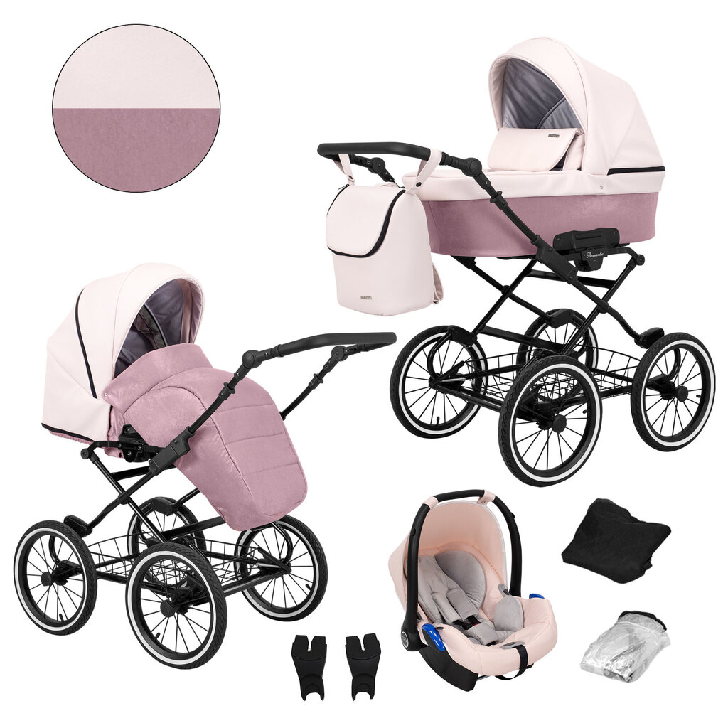 Lastenvaunut Romantic Kunert 3in1 Pink ECO hinta ja tiedot | Vaunut ja rattaat | hobbyhall.fi