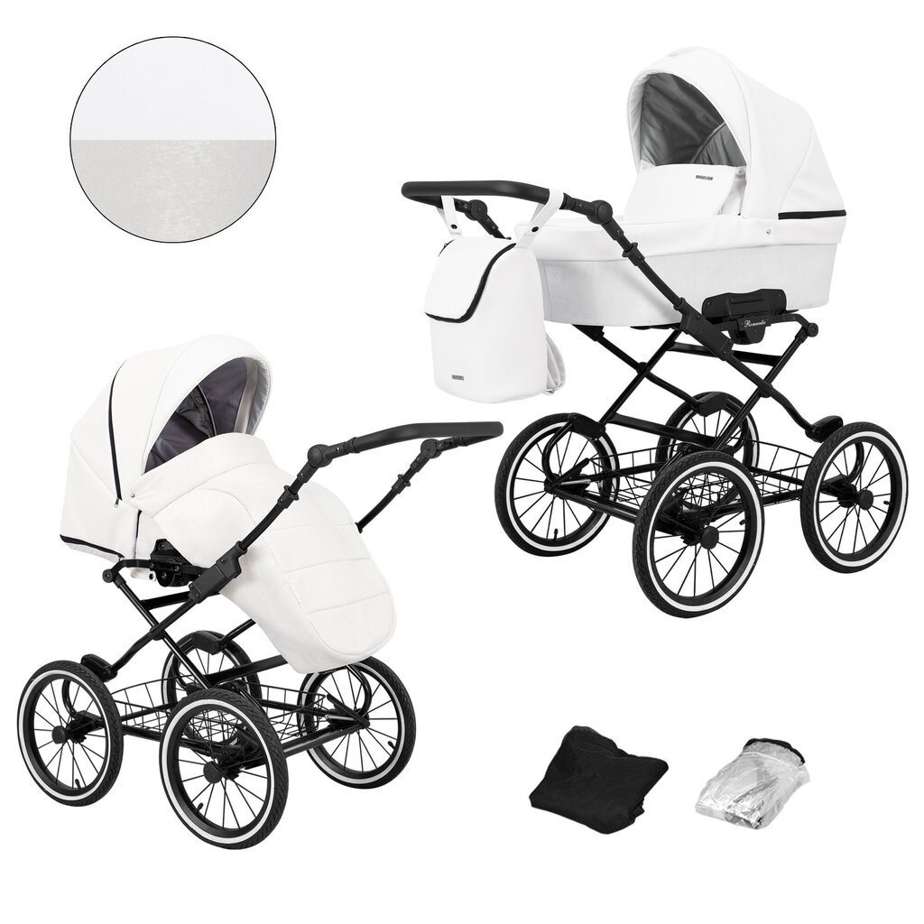 Lastenvaunut Romantic Kunert 2in1 White ECO hinta ja tiedot | Vaunut ja rattaat | hobbyhall.fi