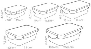 Tescoma Freshbox ruoan säilytysastia, 5 kpl. hinta ja tiedot | Elintarvikkeiden säilytysastiat | hobbyhall.fi