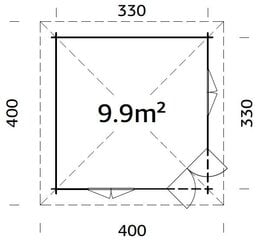 Huvimaja Melanie 9,9 m² valkoisella puunsuojalla hinta ja tiedot | Piharakennukset | hobbyhall.fi