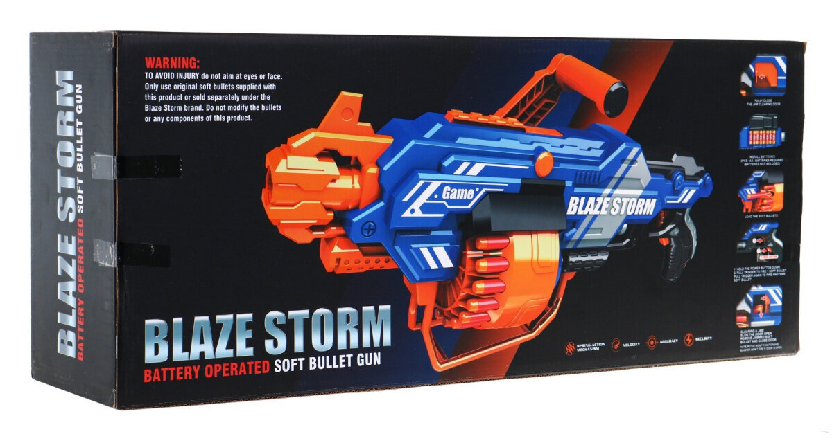 Blaze Storm iso kivääri, sininen hinta ja tiedot | Poikien lelut | hobbyhall.fi