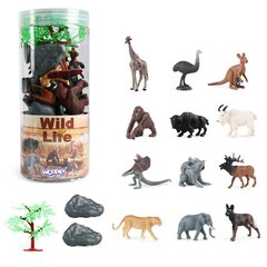 Afrikkalaiset eläinfiguurit 15 kpl, Woopie hinta ja tiedot | Poikien lelut | hobbyhall.fi