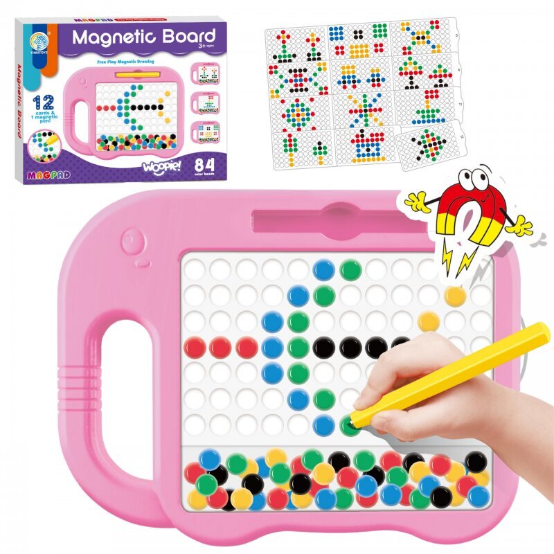 Montessori magneettitaulu MagPad, Woopie, elefantti, vaaleanpunainen hinta ja tiedot | Kehittävät lelut | hobbyhall.fi