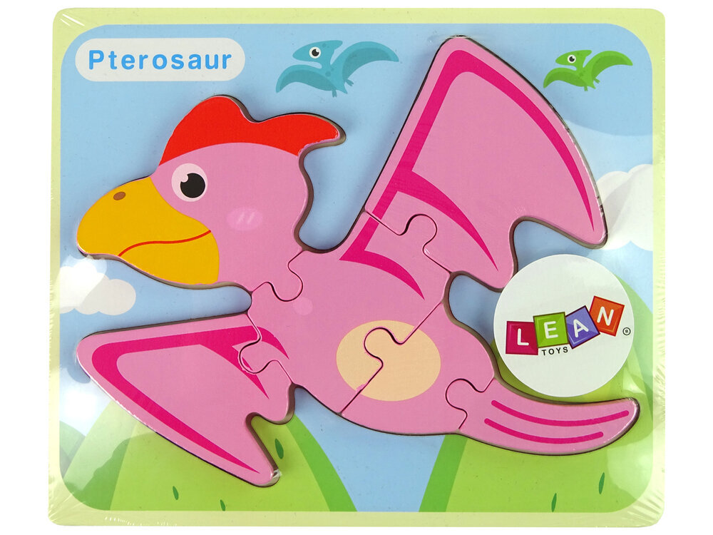 Puinen palapeli Pterodactylus dinosaurus, vaaleanpunainen hinta ja tiedot | Vauvan lelut | hobbyhall.fi