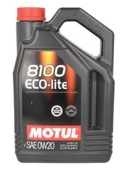 Öljy Motul 8100 Eco-lite 0W20, 4L (108535) hinta ja tiedot | Moottoriöljyt | hobbyhall.fi