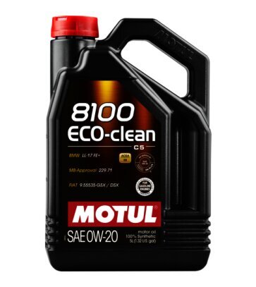 Öljy Motul 8100 Eco-clean 0W20, 5L (108862) hinta ja tiedot | Moottoriöljyt | hobbyhall.fi