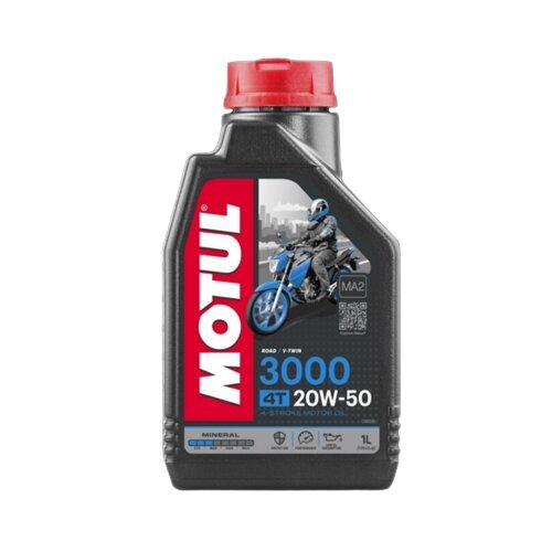 Öljy MOTUL 3000 4T 20W50 1ltr (107318) hinta ja tiedot | Moottoriöljyt moottoripyörille | hobbyhall.fi