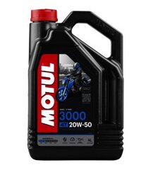 Öljy MOTUL 3000 4T 20W50 4ltr (107319) hinta ja tiedot | Moottoriöljyt moottoripyörille | hobbyhall.fi