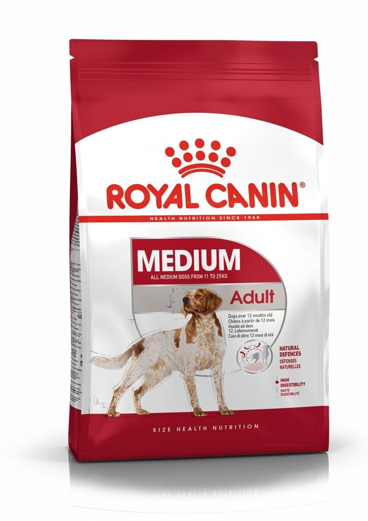 Koiranruoka Royal Canin Medium Adult 4 kg hinta ja tiedot | Koiran kuivaruoka | hobbyhall.fi
