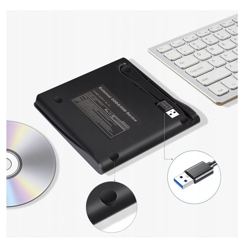 Ulkoinen USB 3.0 CD-R DVD-RW -asema hinta ja tiedot | Ulkoiset kovalevyt | hobbyhall.fi