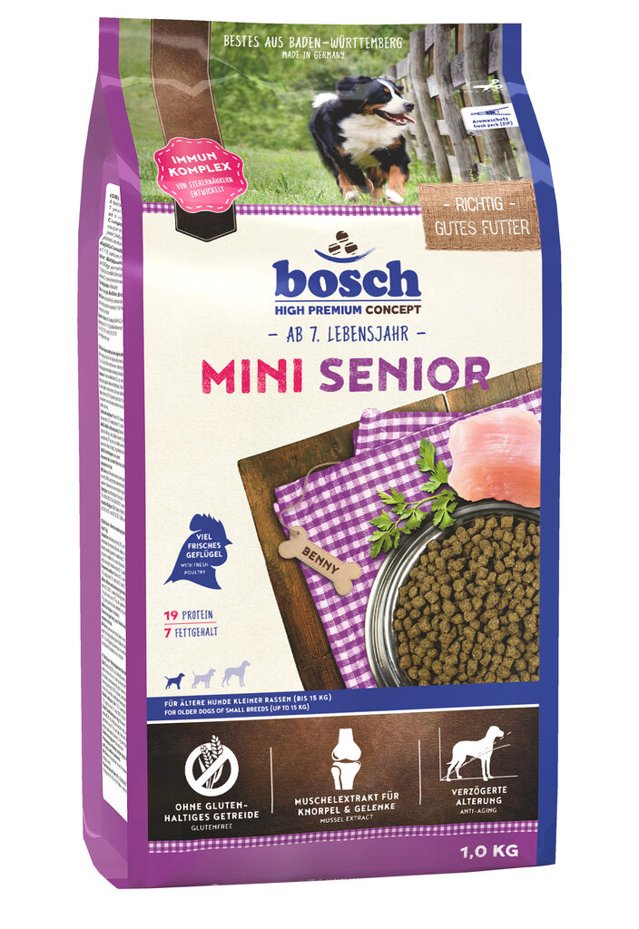 Bosch Mini Senior 2,5kg hinta ja tiedot | Koiran kuivaruoka | hobbyhall.fi