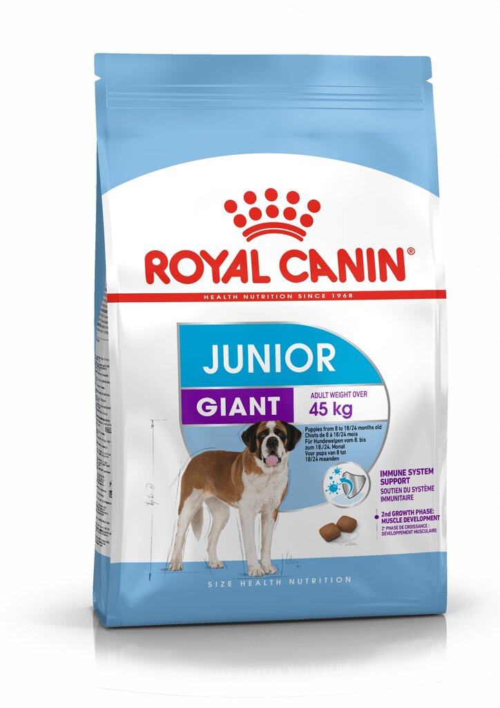 Royal Canin Giant Junior -täysruoka jättikokoisille pennuille (aikuispaino  yli 45 kg), 15 kg hinta 