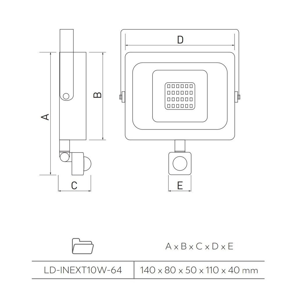 GTV LED 10W ulkokohdevalo iNEXT liiketunnistimella LD-INEXT10W-64 hinta ja tiedot | Taskulamput ja valonheittimet | hobbyhall.fi
