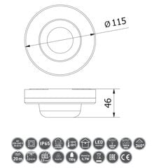 Katon liike- ja läsnäolotunnistin GTV CO-2 IP65 2000W hinta ja tiedot | Liiketunnistimet, anturit ja sensorit | hobbyhall.fi