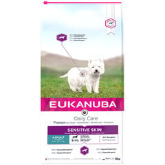 Koiran kuivaruoka Eukanuba Daily Care Adult Sensitive Skin, 12 kg hinta ja tiedot | Eukanuba Lemmikit | hobbyhall.fi
