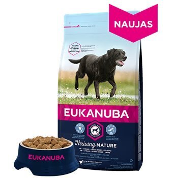 Eukanuba-kuivarehu suurille aikuisille koirille, yli 7-vuotiaille, tuoreella kananlihalla 15 kg hinta ja tiedot | Koiran kuivaruoka | hobbyhall.fi