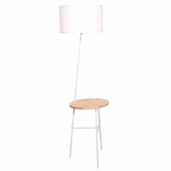 Lattialamppu DKD Home Decor Valkoinen Ruskea Polyesteri Metalli Mäntypuu (40 x 65 x 152 cm) hinta ja tiedot | Lattiavalaisimet | hobbyhall.fi